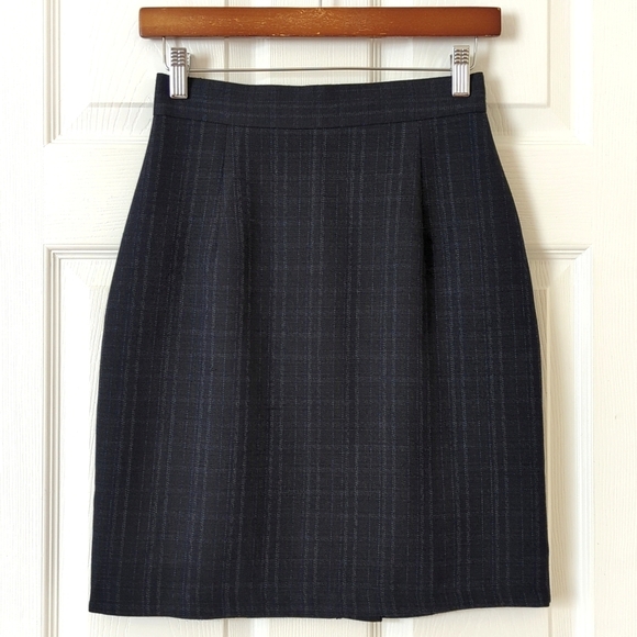 Diane K. Dresses & Skirts - Diane K. 80's Vintage Preppy Plaid High Waisted A-Line Mini Skirt Navy Green 5